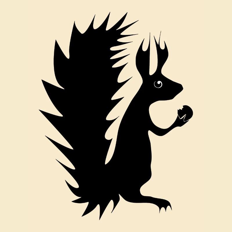 Funny Squirrel with Nut Autumn Forest Gathering