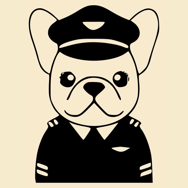 Frenchie Pilot Uniform Schwarz