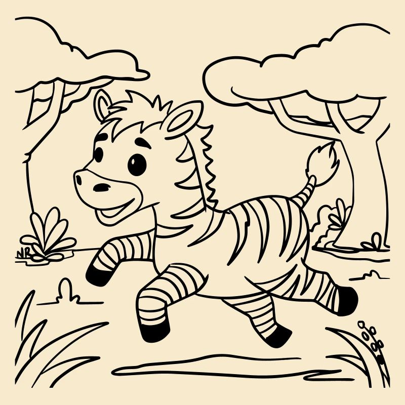 Zebra 🦓 coloring page for creative development