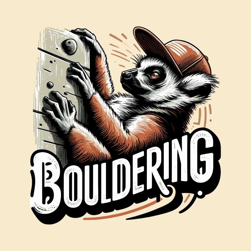 Bouldering Lemur Climbing Gift