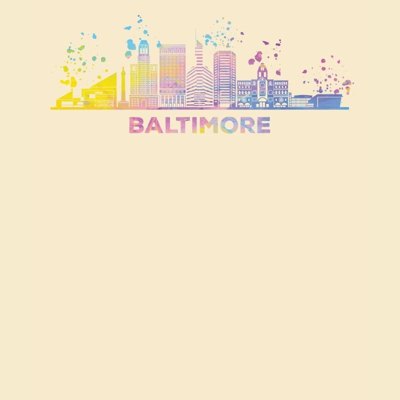 Baltimorean Watercolor Skyline Baltimore
