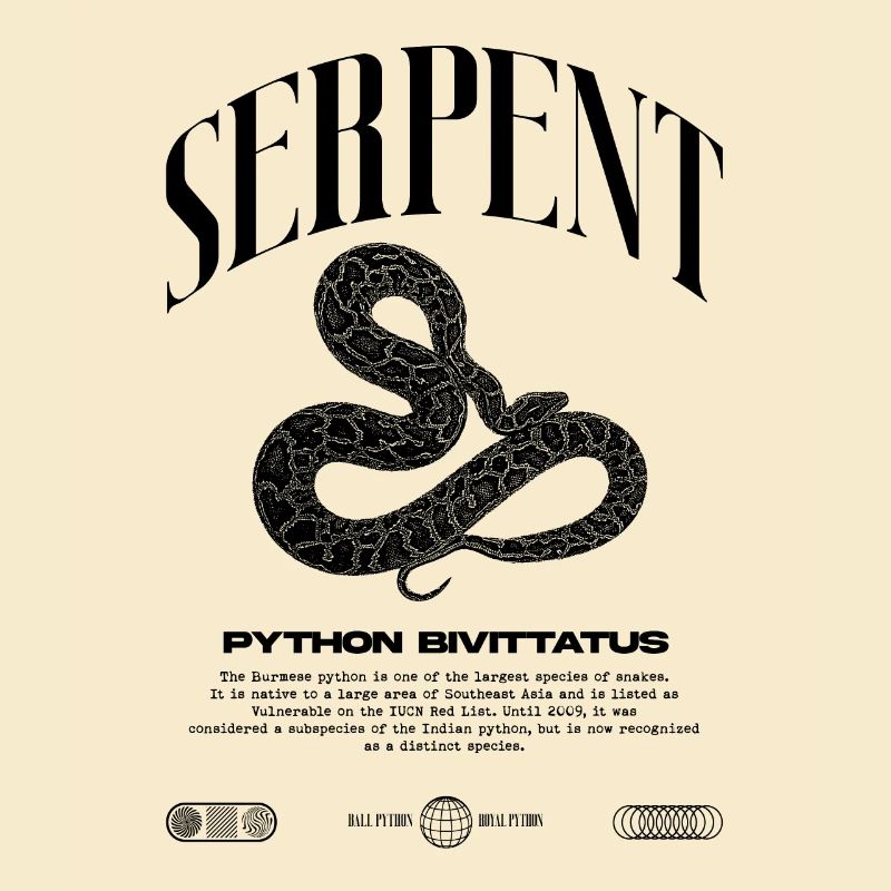 Burmese Python Modern Reptile Keeper Streetwear