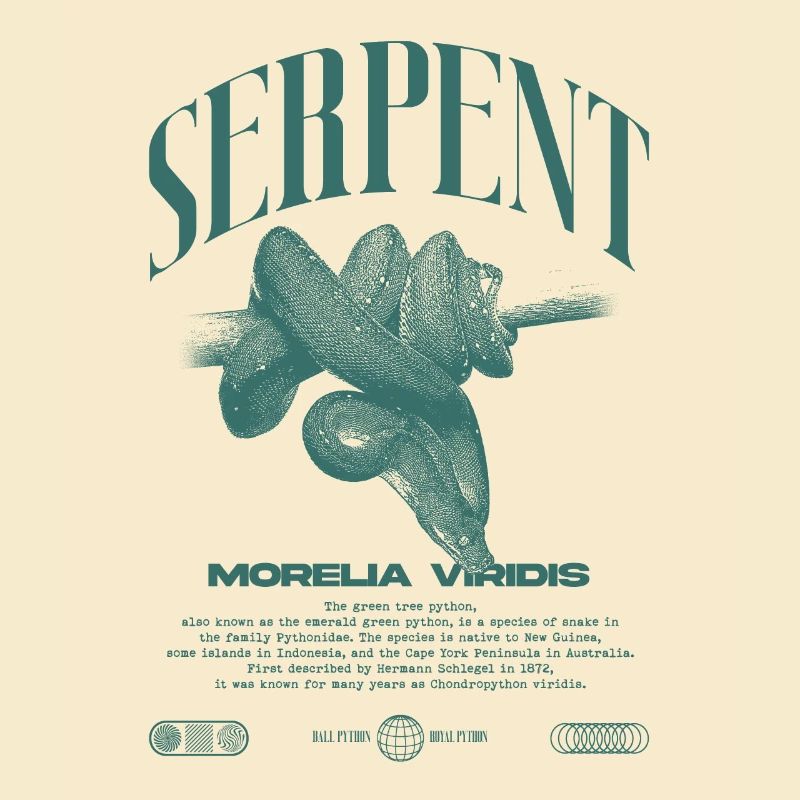 Green Tree Python Modern Reptile Keeper Streetwear