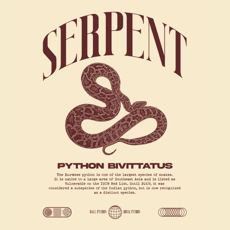 Burmese Python Modern Reptile Keeper Streetwear