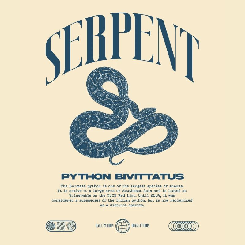 Burmese Python Modern Reptile Keeper Streetwear