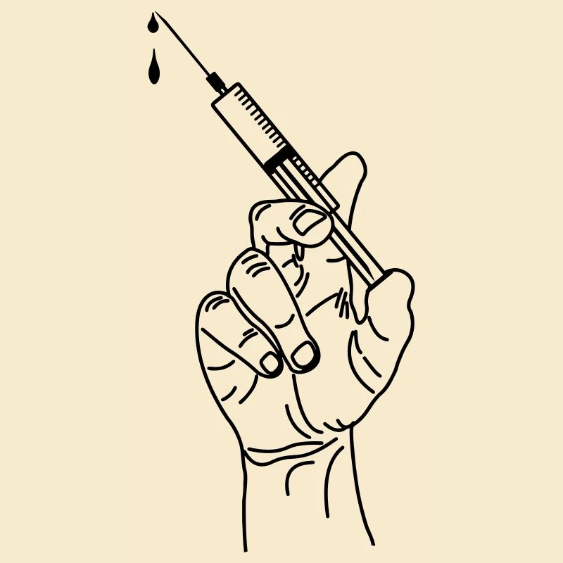 Impfspritze in der Hand