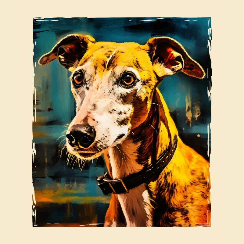 Portrait de chien lévrier