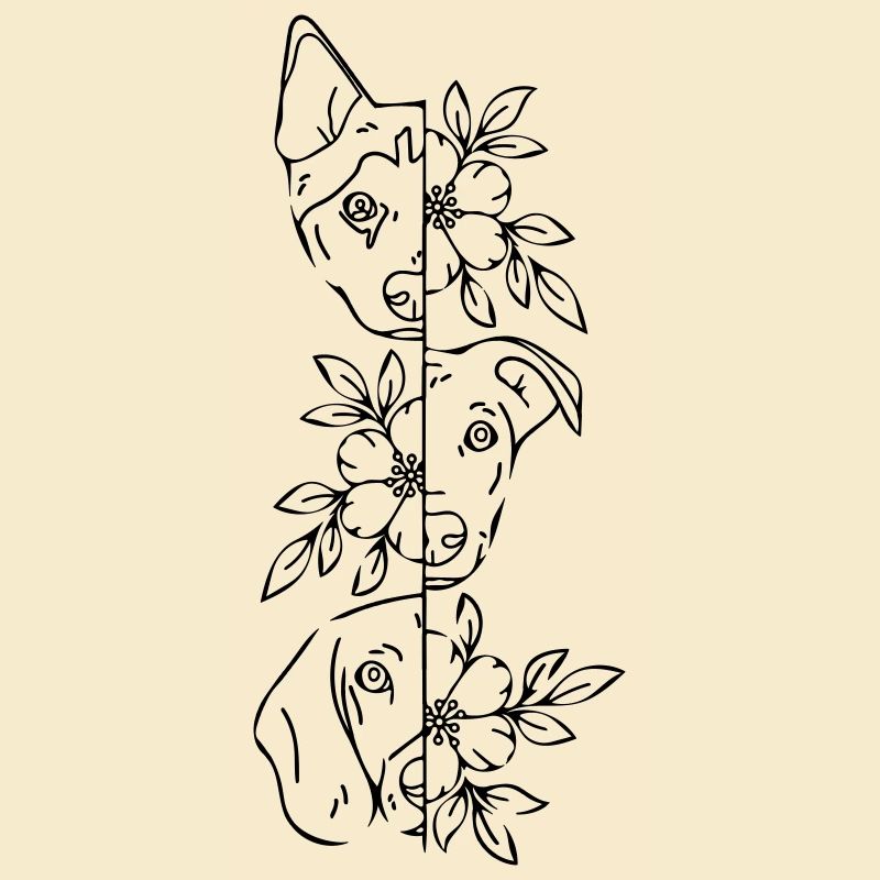 3 fleurs de chiens