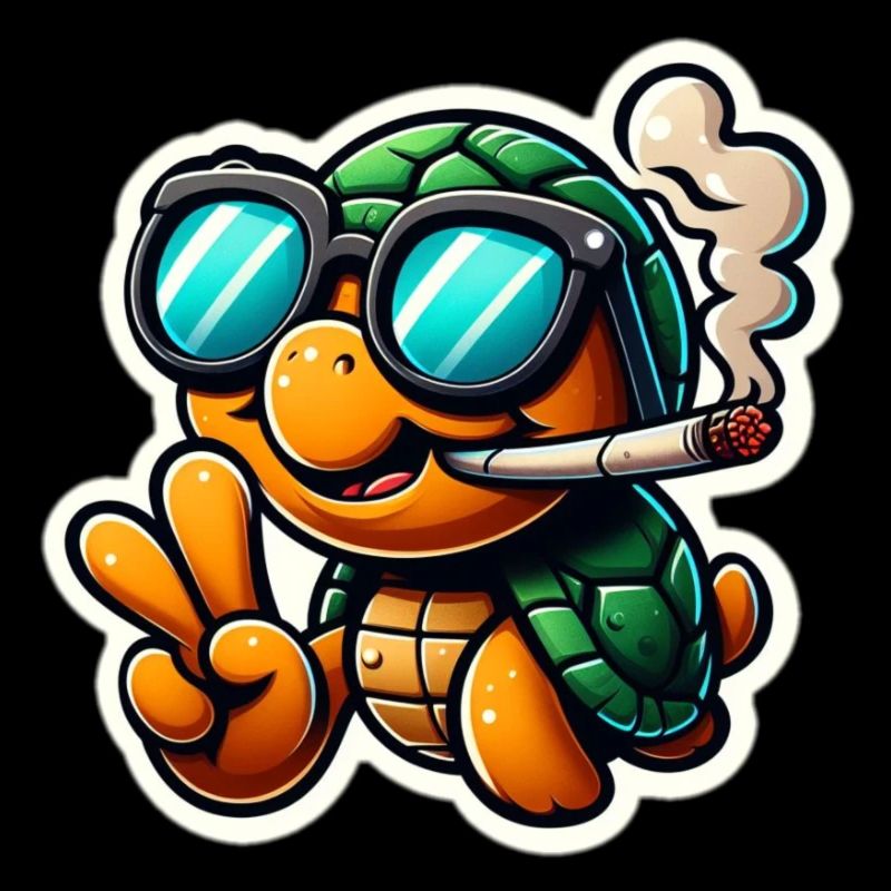 Cool turtle with sunglasses
