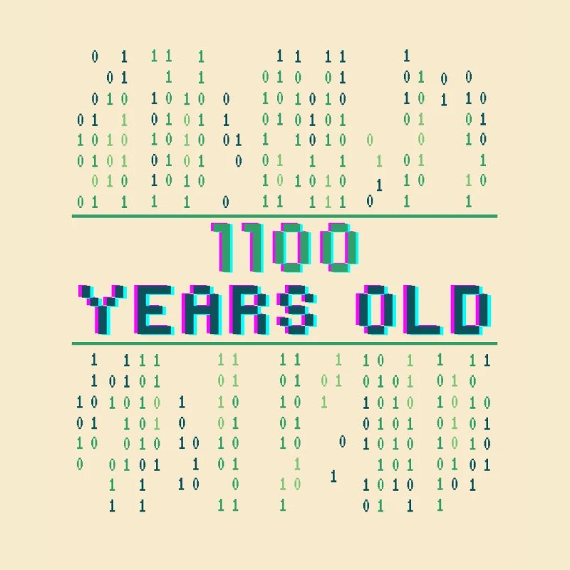 12e anniversaire 12 ans Code binaire Informatique