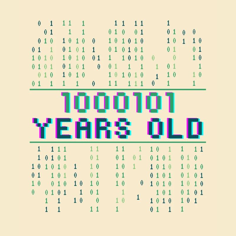 69e anniversaire 69 ans Code binaire Informatique