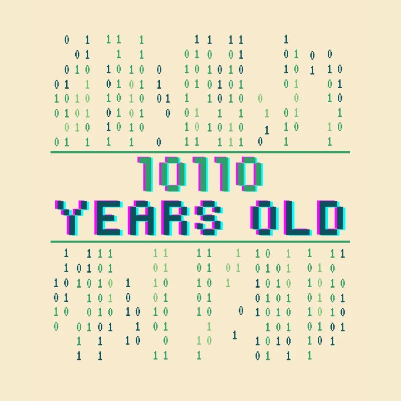 22e anniversaire 22 ans Code binaire Informatique