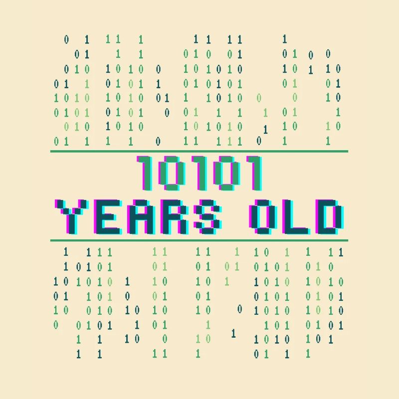 21st birthday 21 years old Binary Code Computer Science