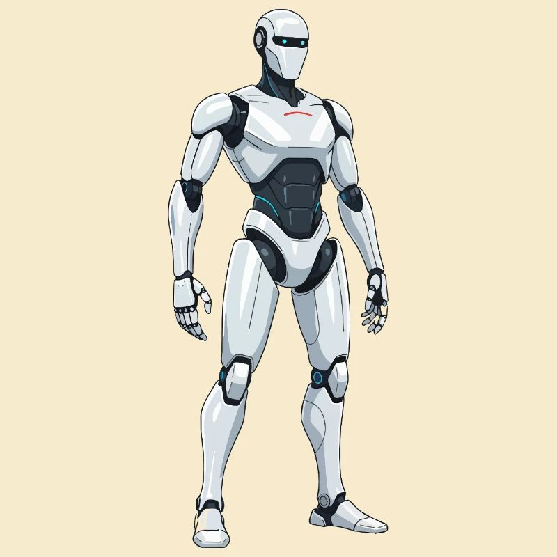 Robot de combat blanc de science-fiction
