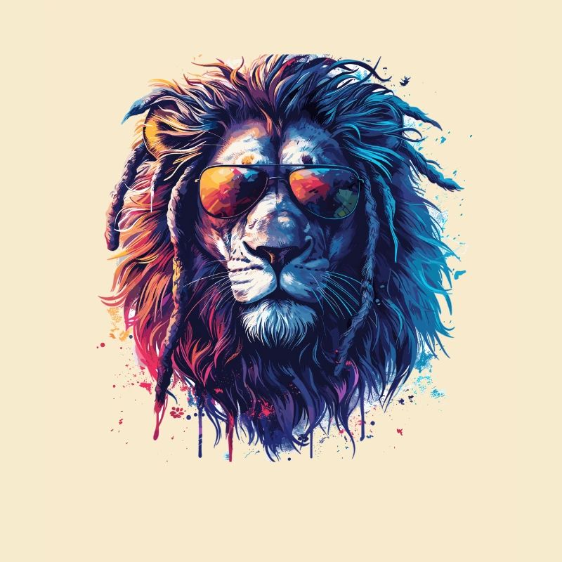 Löwe mit Brille Hipster Löwe