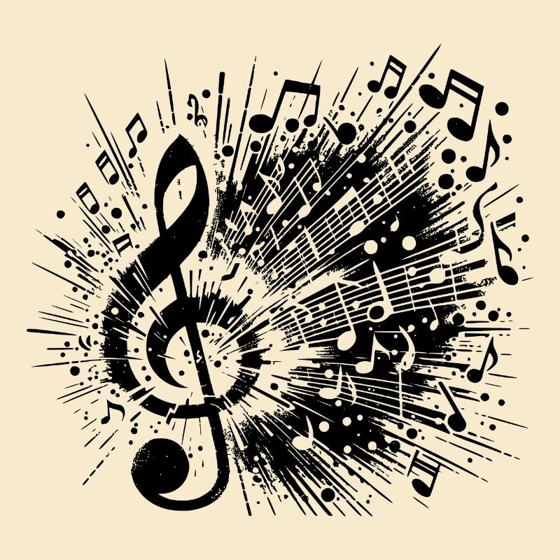 Explodierende Musik Notenschlüssel Tonleiter