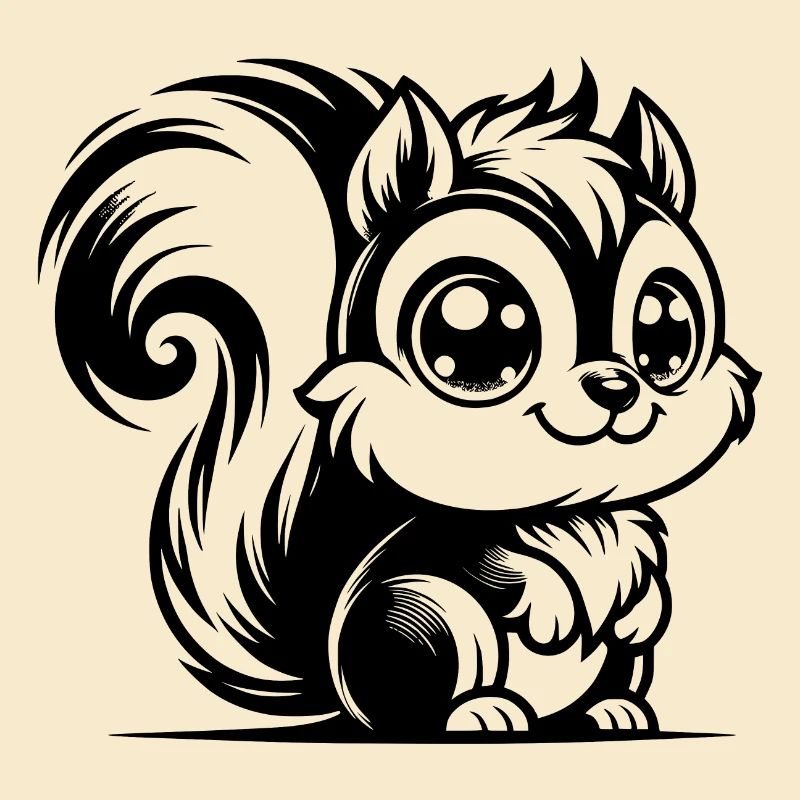 Kinder Eichhörnchen Bleistift Cartoon Zeichnung