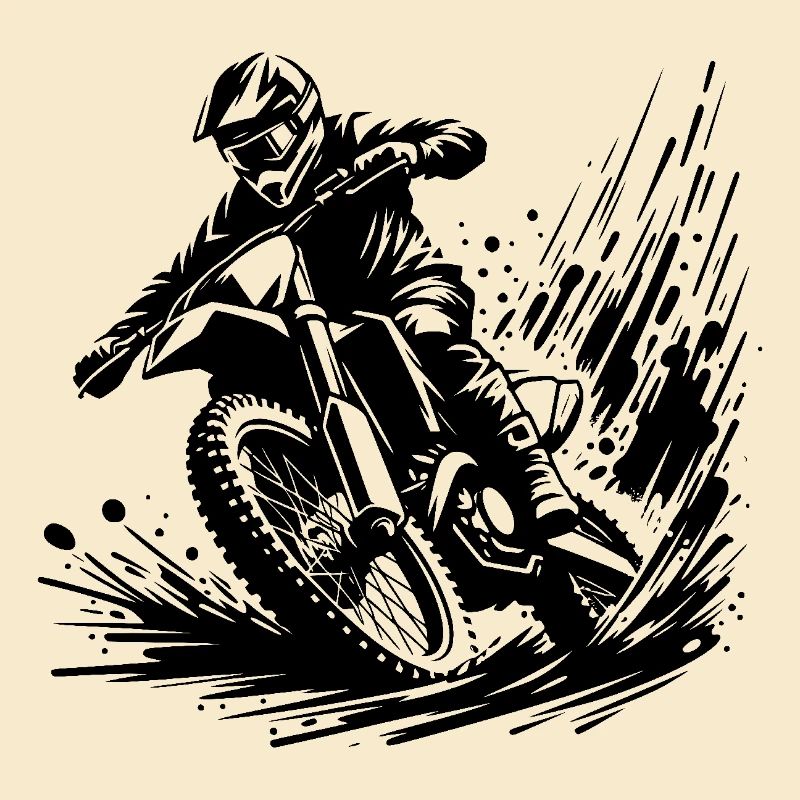 Pilote de motocross rapide dans la boue