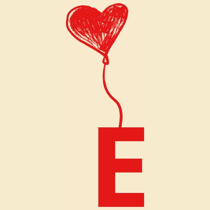 Letter e heart