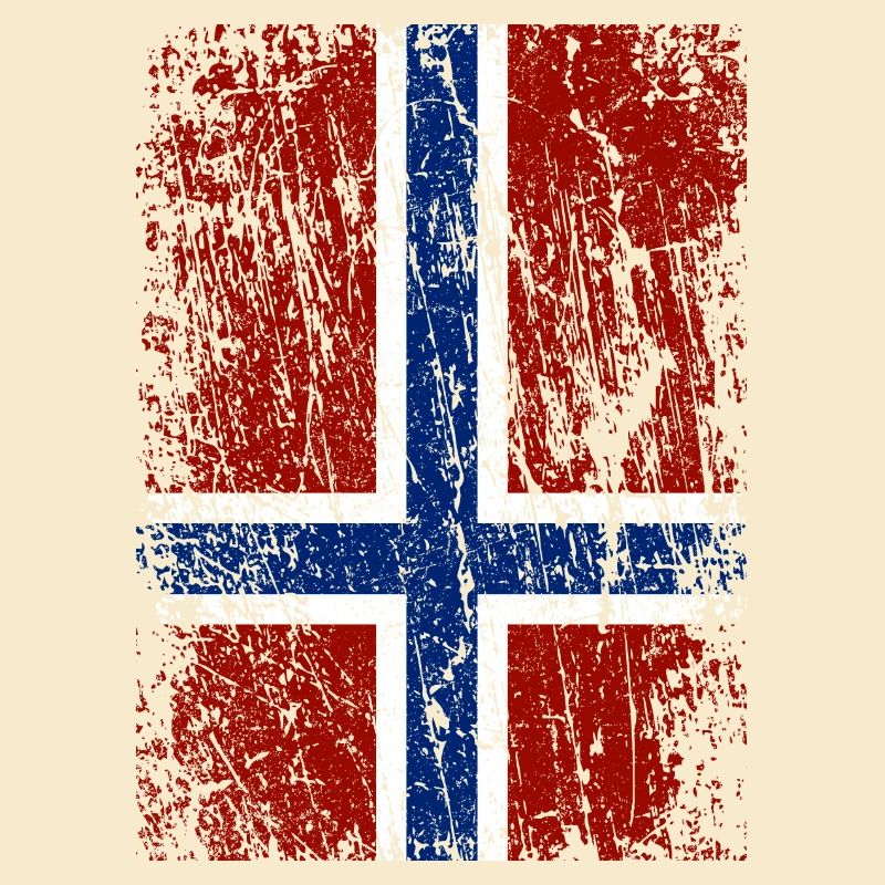 Drapeau norvégien à la verticale