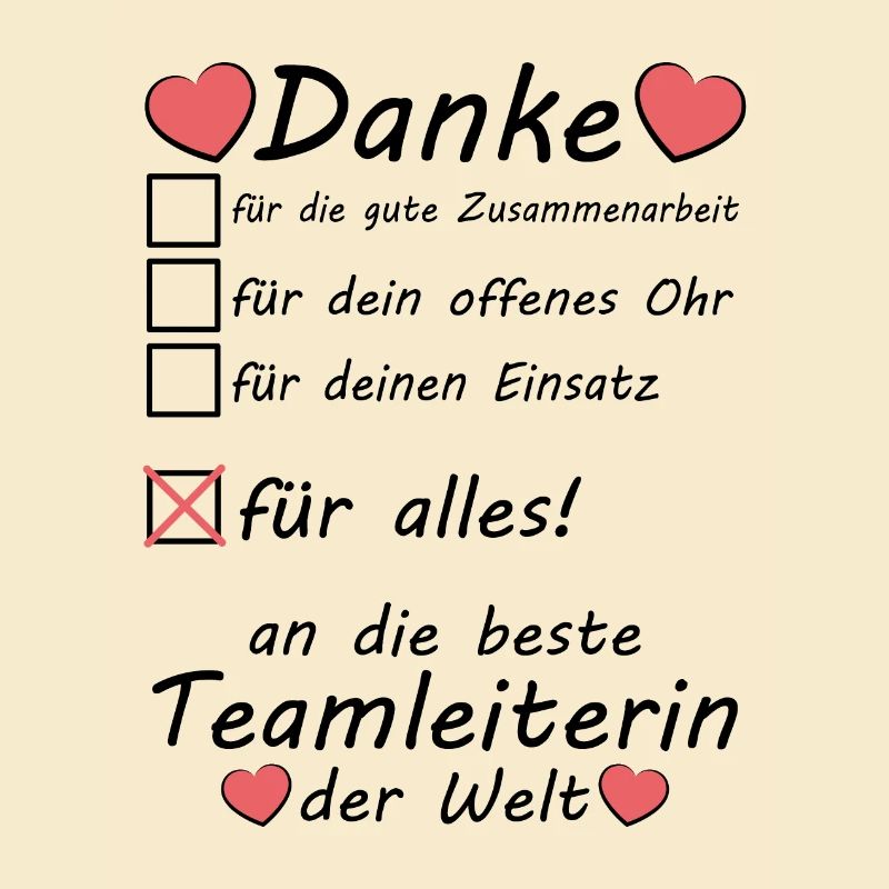 Teamleiterin Teamleitung Abschiedsgeschenk Danke