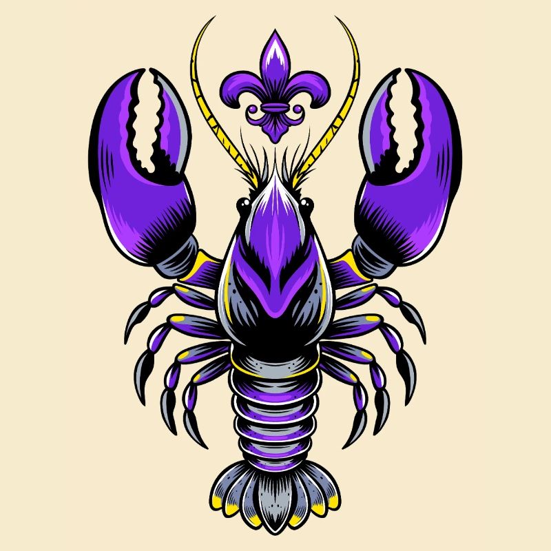 Mardi Gras Languste mit Fleur-de-Lis Design