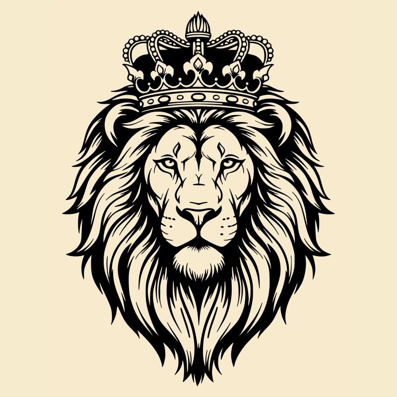 Majestätischer Löwe mit Krone