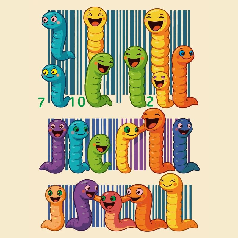 Bunte Wurm-Barcode-Kollektion