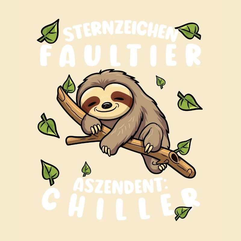 Faultier Lustiger Spruch: Sternzeichen Faultier