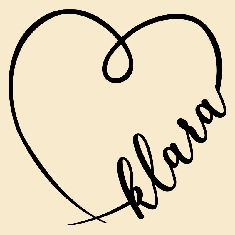 Klara Name Calligraphy Heart