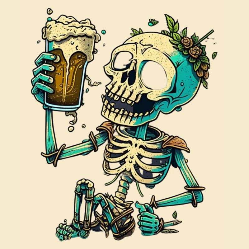 Funny Beer Skeleton
