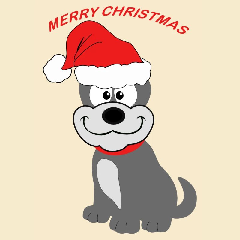 Chien mignon avec chapeau de Noël