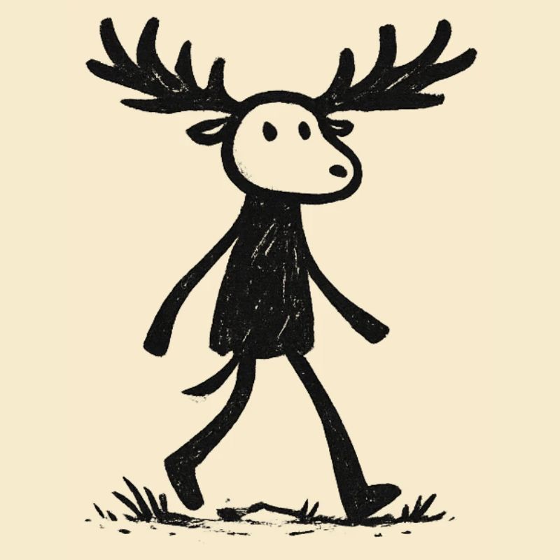 Moose Silhouette im Wald