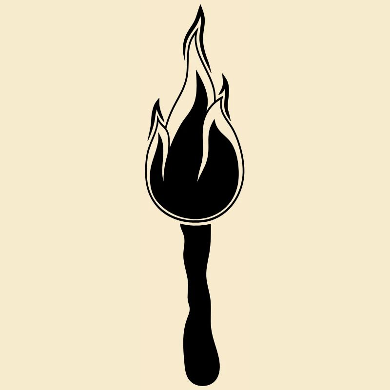 black night walk torch light bright fire fla