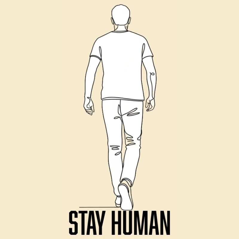 Linear back silhouette on clothes
