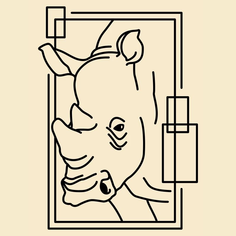 Rhinoceros in geometric design