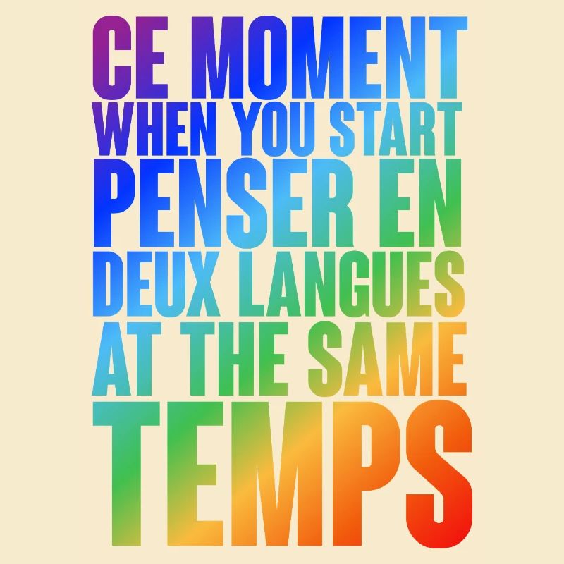 Multilingual thinking motif in color gradient