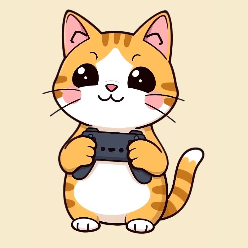Gaming Katze mit Controller