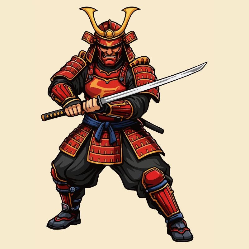 Samurai Krieger in Rot