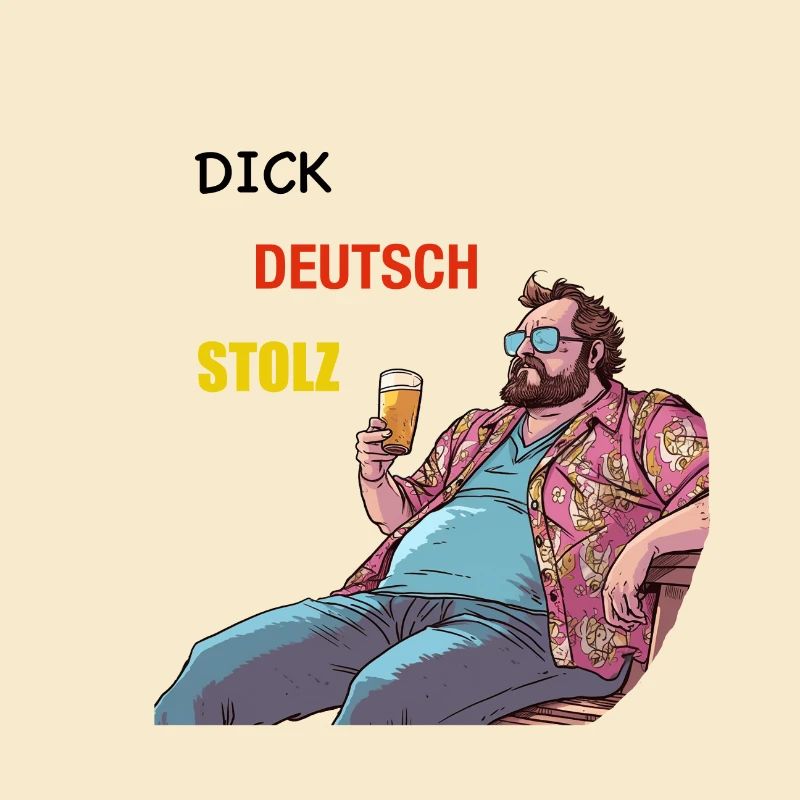 Dick, Deutsch, Stolz - lustige Trinksprüche