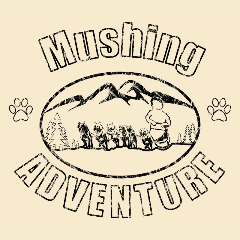 Sled dog handler mushing
