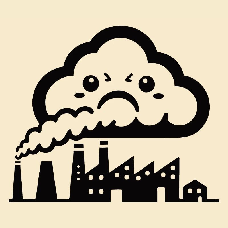 Dioxyde de carbone CO₂ - Drôle de nuage de fumée Conception de bande dessinée