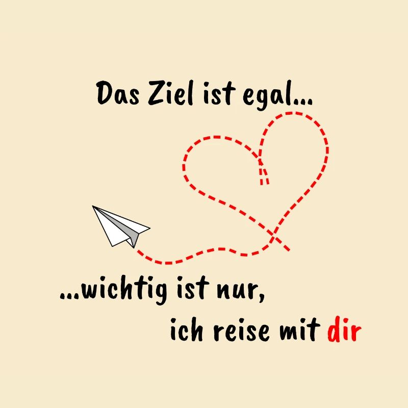 Papierflieger mit Herz und romantischem Text