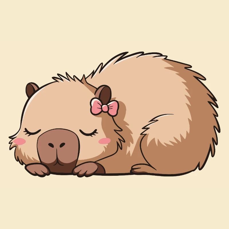 Süßes Capybara Rosa Schleife Capybara