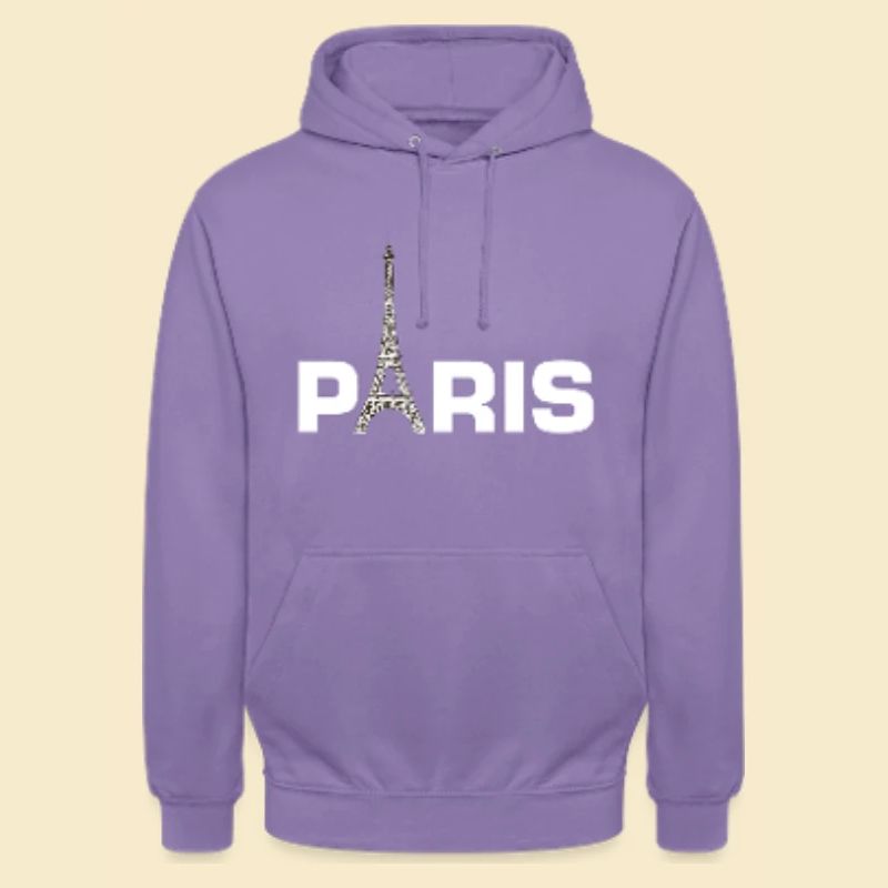 Paris Pullover Hoodie with Eiffel Tower