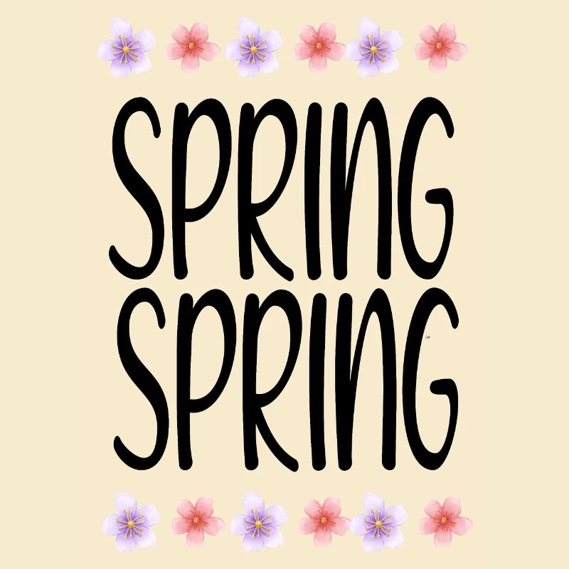 SPRING Words Design avec des fleurs