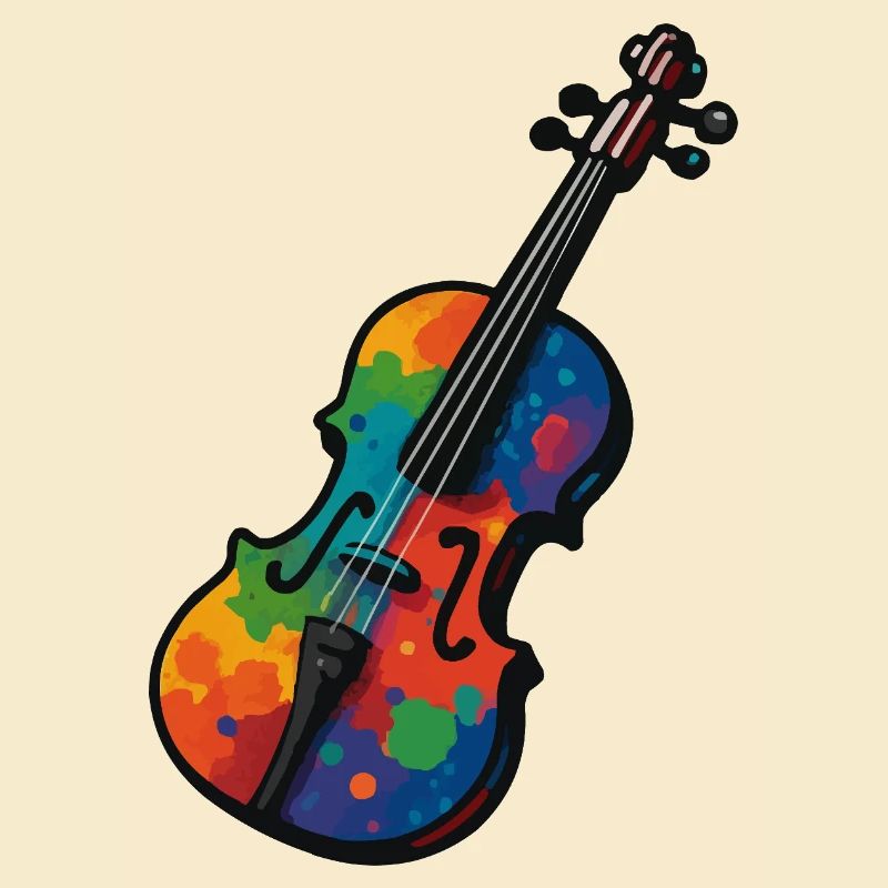Violon Violon Éclaboussures de Couleur