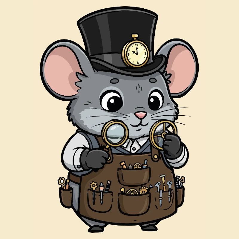 Mouse Watchmaker Steampunk Top Hat Watch