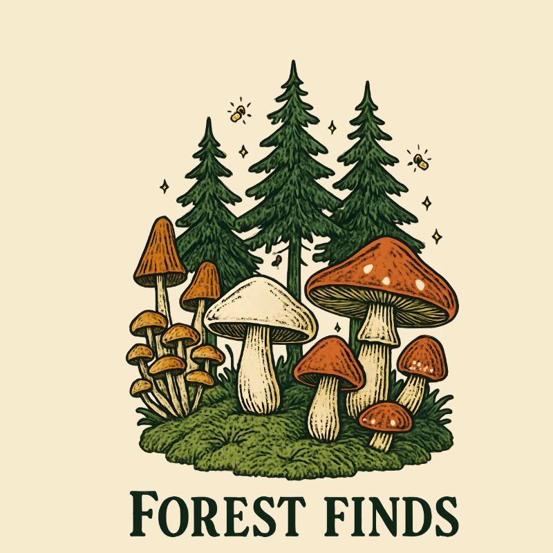 Découvertes en forêt : Scène de champignons dans la forêt de sapins