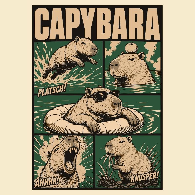 Comic Capybara Action Style